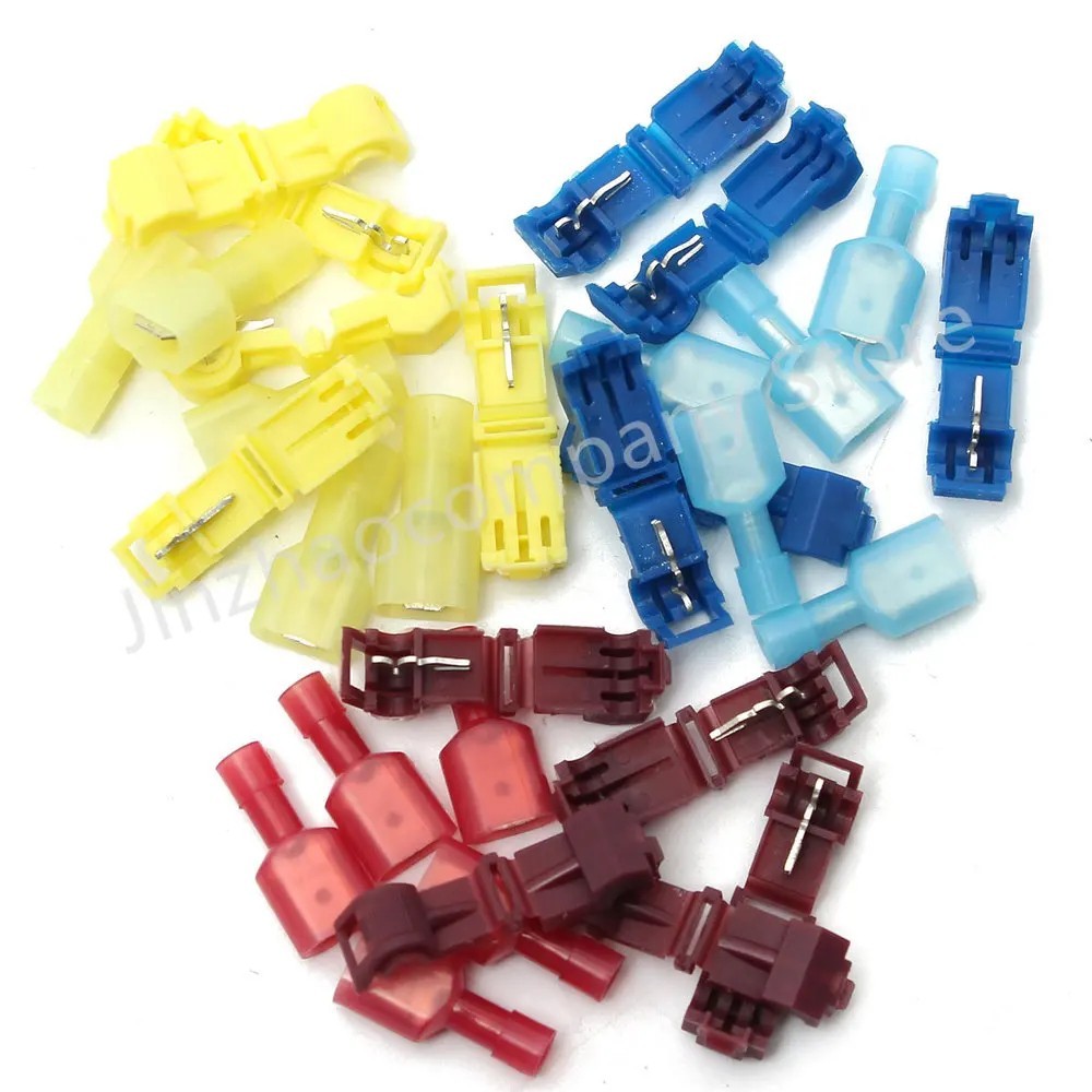 10/50pcs T-Taps Wire Connectors Quick Splice Terminals Insulated Crimp Cable