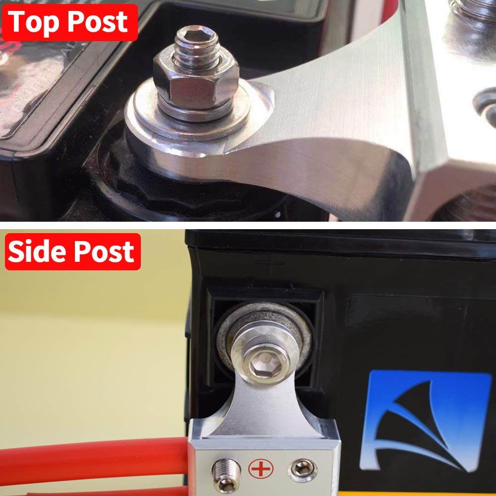 6×1/0 AWG Gauge Post Battery Terminals Bolt Down Ends M6 1/420 Connectors
