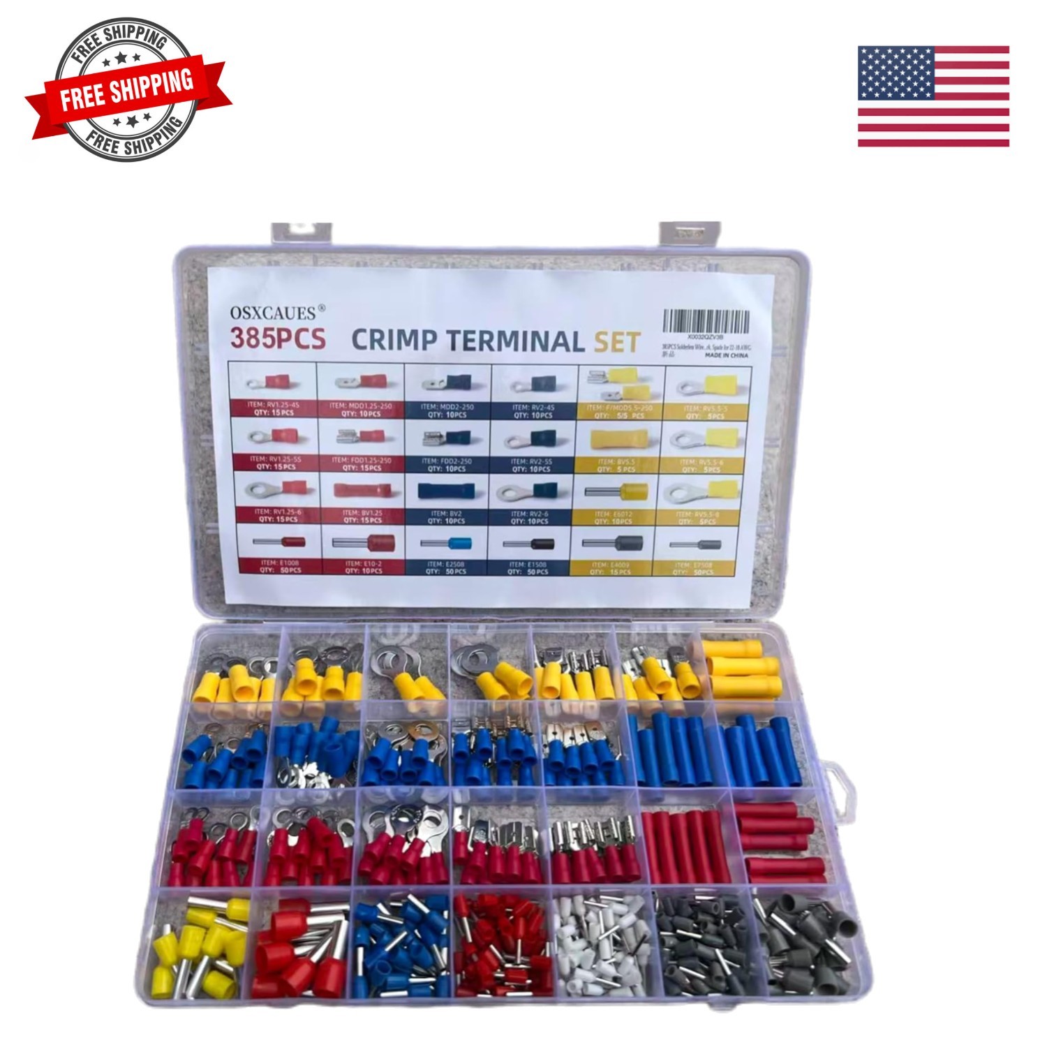385PCS Solderless Wire connectors kit, Electrical Connector kit, Electrical T…