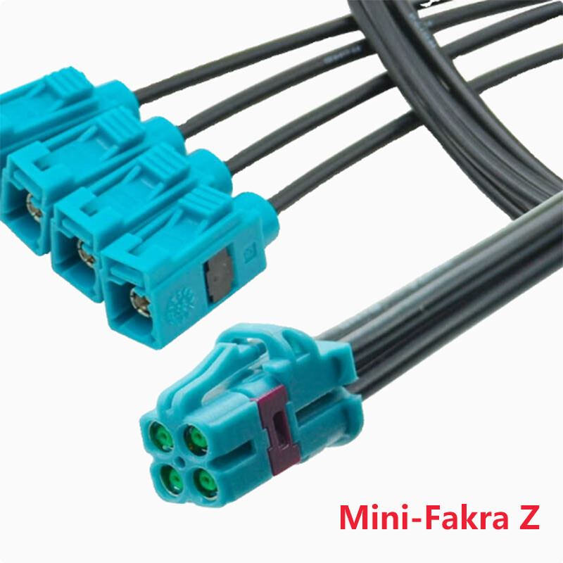 Mini-Fakra RF Adapter Cable Z female to female 4-in-1 Wire Harness Car LVDS 0.4m