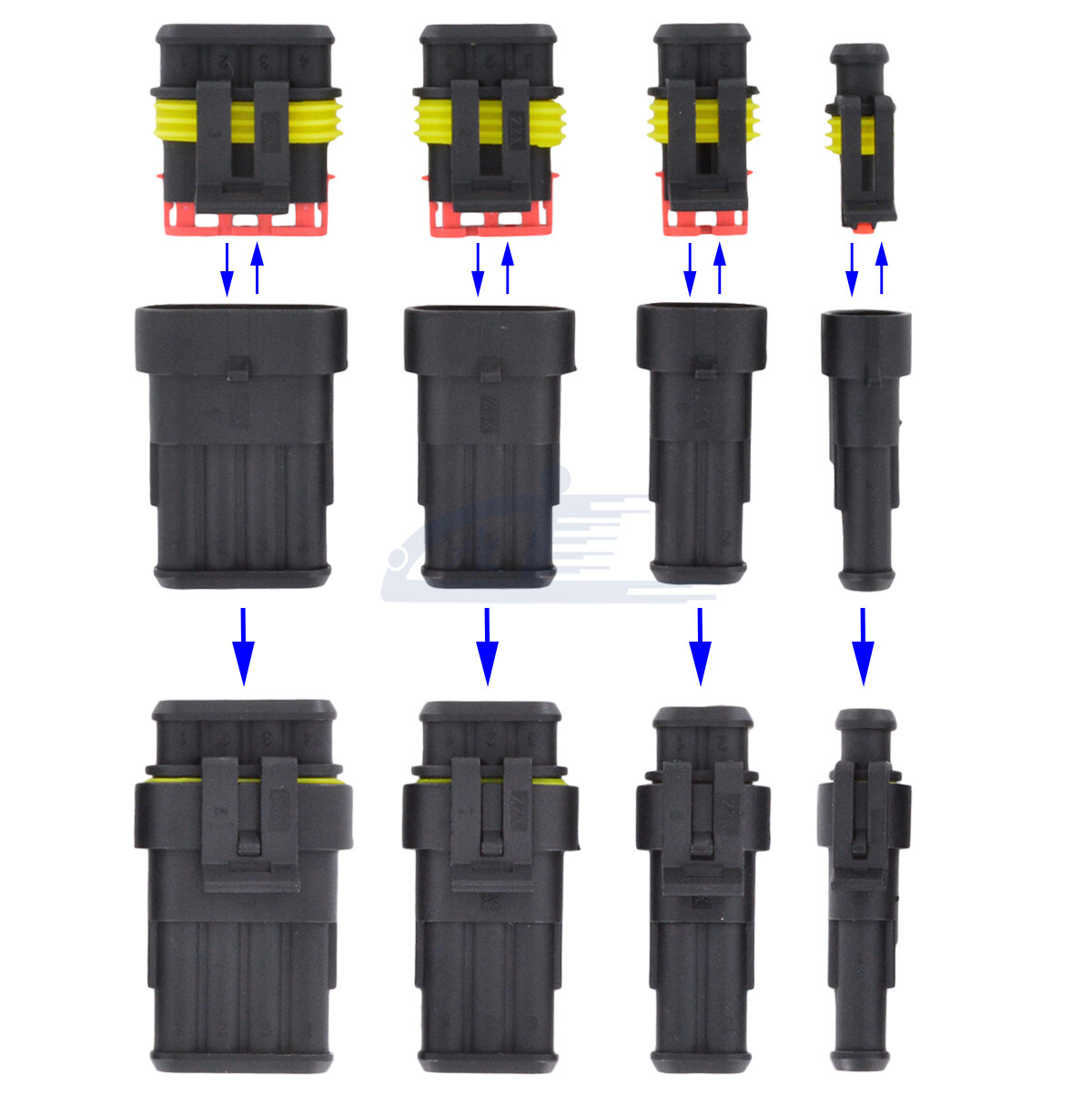 Waterproof Car Electrical Connector Terminals Auto Wire Plug 1 2 3 4 pin Box Set