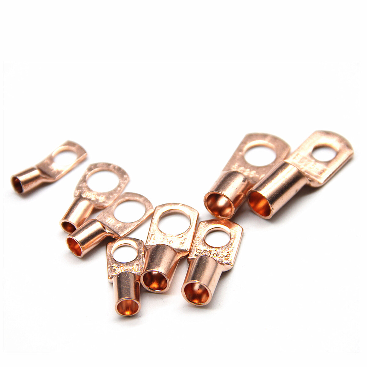 140PCS Wire Ring Copper Terminal Lug SC Battery Welding Bare Connectors Set Kit