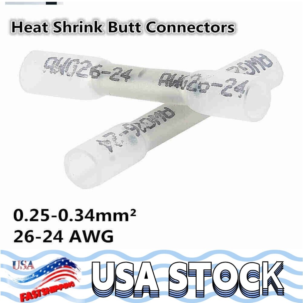 Waterproof Heat Shrink Butt Connectors Marine Crimp Wire Splice Terminals
