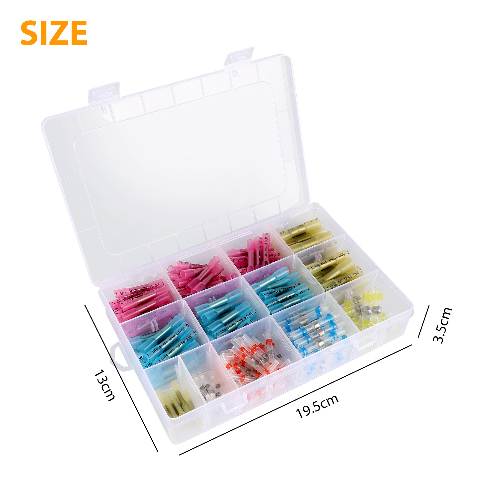 210pcs Heat Shrink Connectors Solder seal Butt Crimp Connector Wire Terminals US