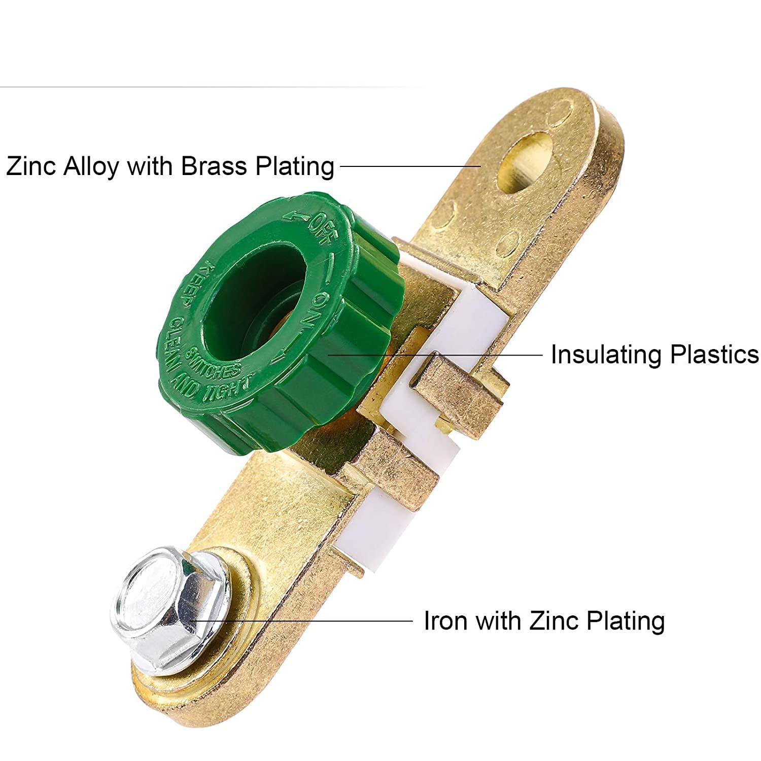 2 X Car Battery Terminals Quick Disconnect Switch Side Post Battery Shut/Cut Off