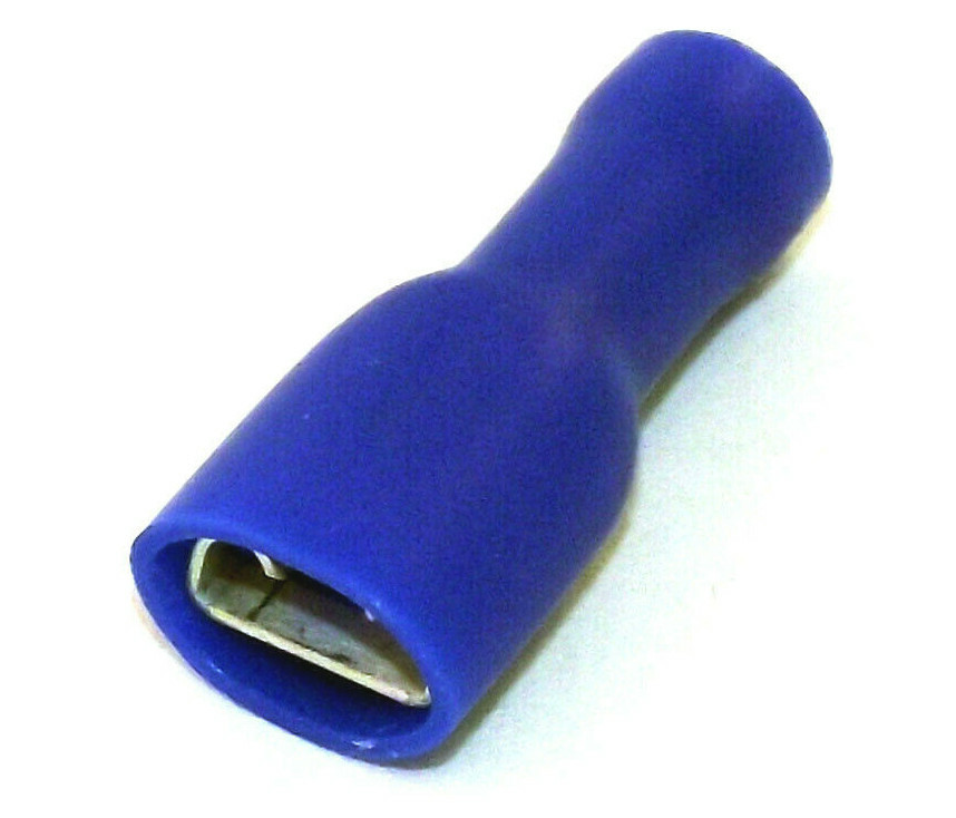 14-12 Gauge BLUE Female Speaker Silver Spade Terminals 20 pieces