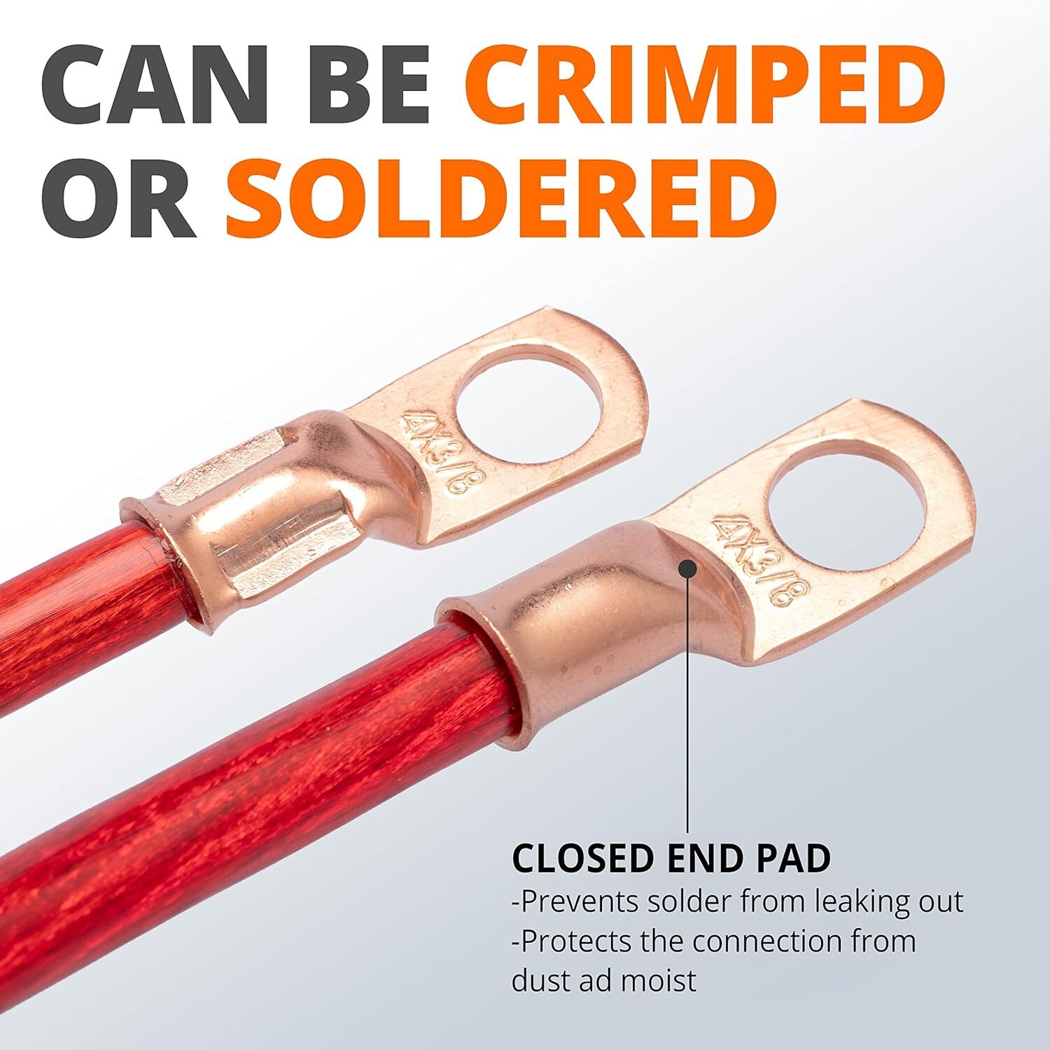 30/10PCS Copper Wire Lugs,Terminal Connectors,Bare Copper Eyelets,Ring Terminals