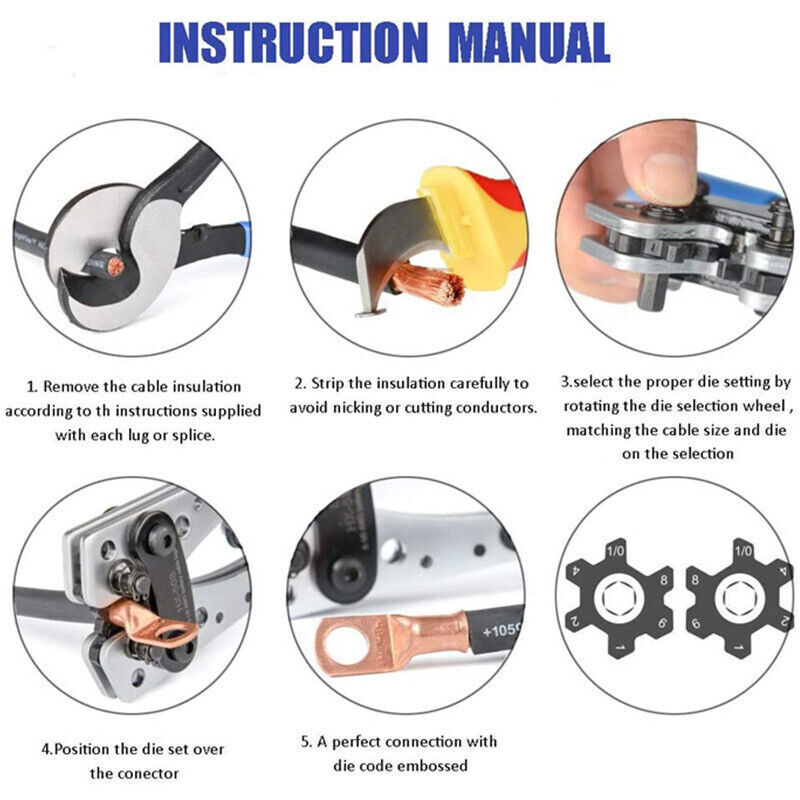 140/240PCS Cable Lugs Copper Ring Crimp Terminals Battery Wire Connectors/Pliers