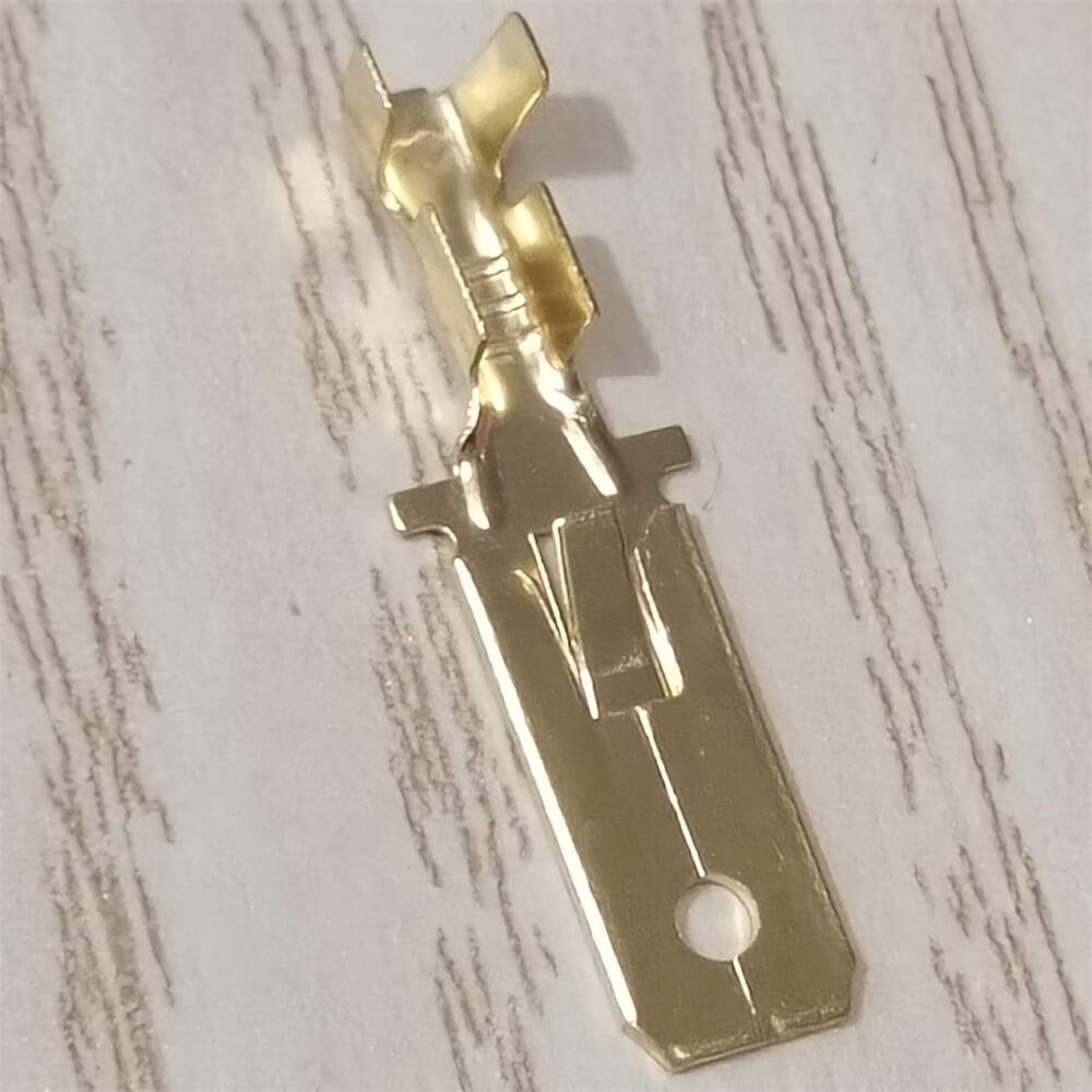 100pcs Non-insulated Brass Splice Crimp Wire Connector Male 6.3mm Spade Terminal