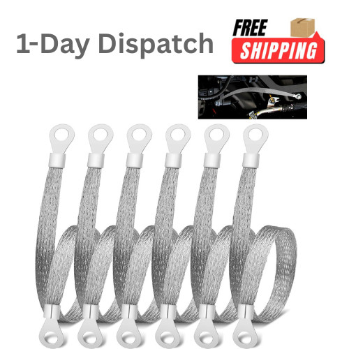 6 PCS Universal Automotive Braided Copper Ground Strap – 12 Inch Tinned