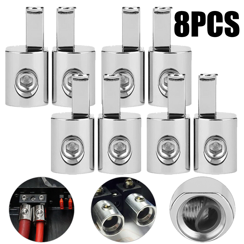8Pcs 1/0 Gauge To 4 Gauge Pin AWG Power Wire Reducer Car Audio Amp Terminal