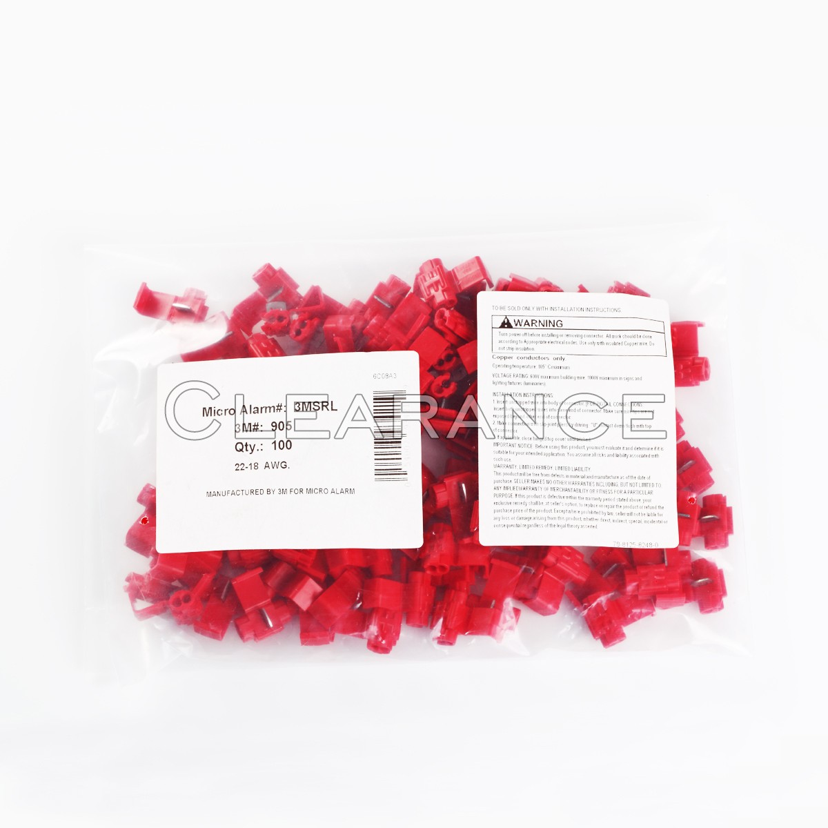 3M Genuine Scotchlok 905 RED Quick splice wire Connectors 22-18 AWG New 100 pack