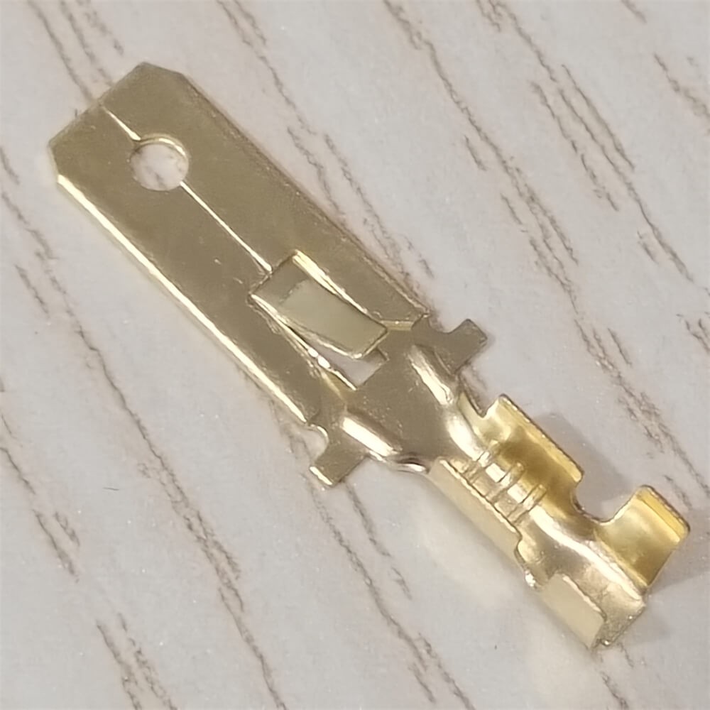 100pcs Non-insulated Brass Splice Crimp Wire Connector Male 6.3mm Spade Terminal