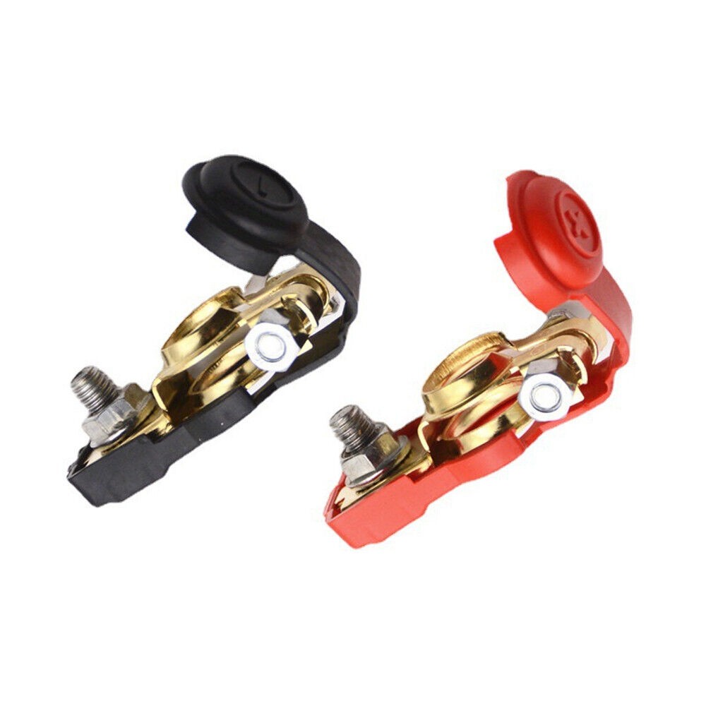 2x Car Battery Terminal Connector Clamp Clip Negative Positive / Red+Black @