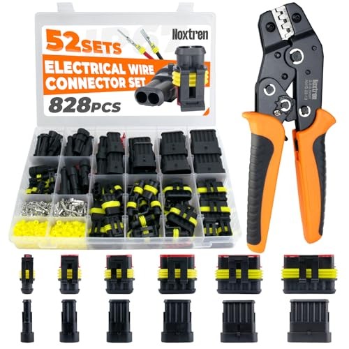 828Pcs 52 Sets Waterproof Automotive Electrical Wire Connectors with