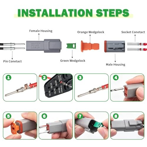 DT6 Pin Deutsch Connector Kit Waterproof Automotive Wire Connectors Gray |