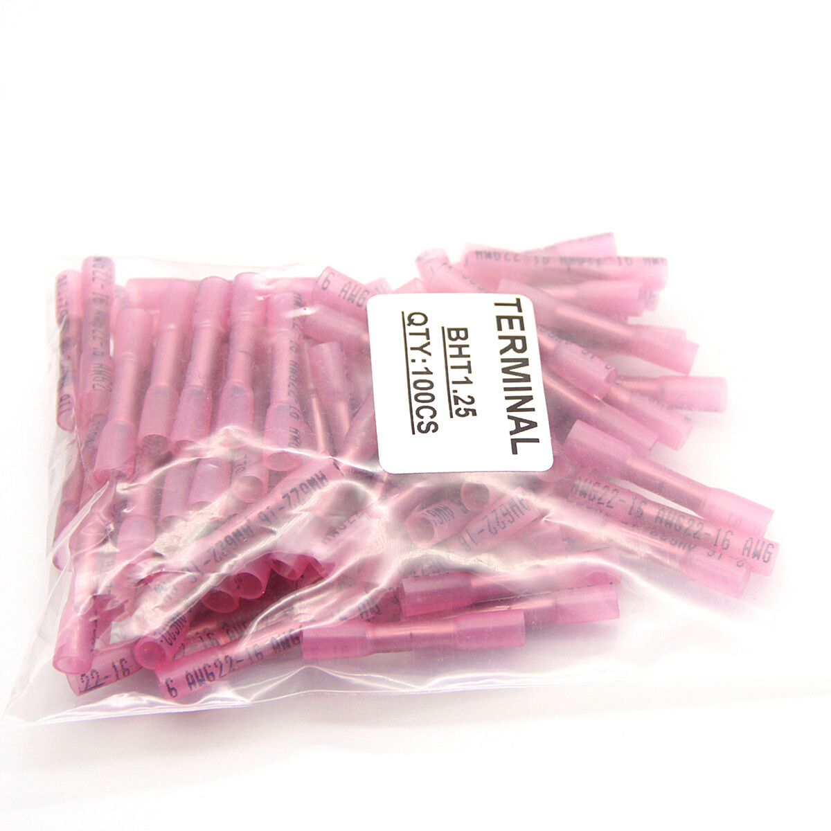 500Pcs Red AWG Heat Shrink Butt Wire Connectors Crimp Terminals 16-22 Gauge US