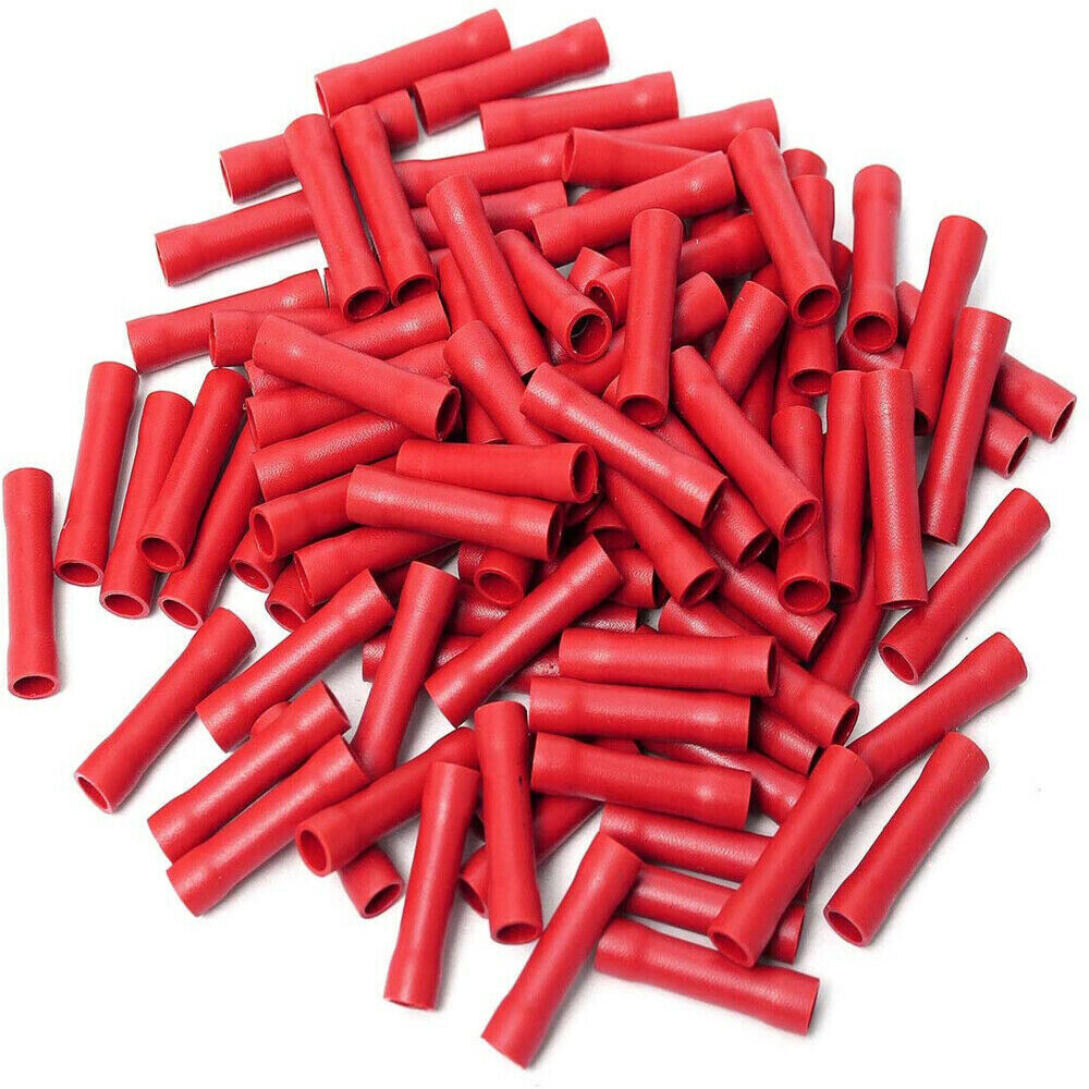 200/100PCS 22-10 Gauge AWG Ga Wire Butt Connectors Vinyl Car Radio Terminals