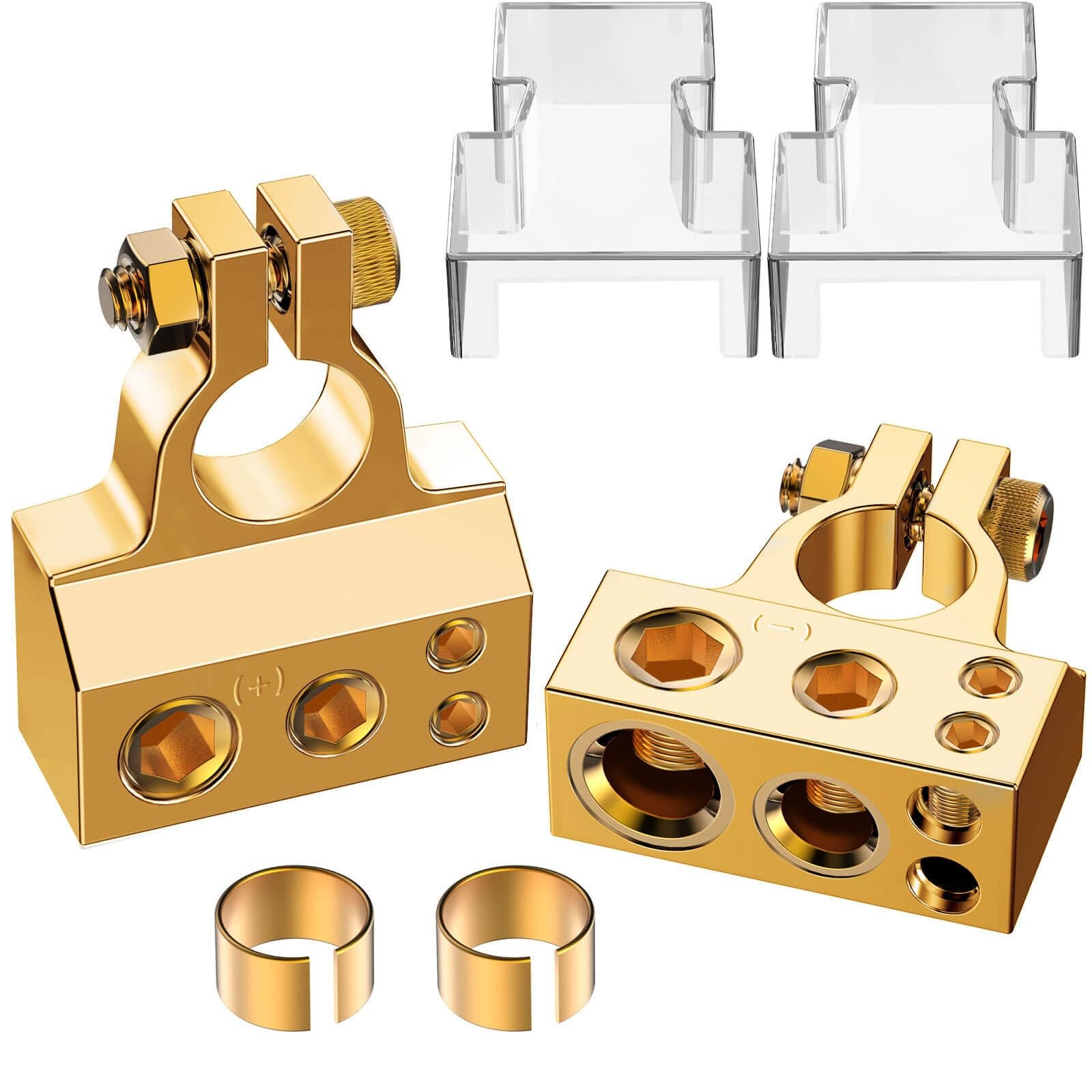 COROTC Battery Terminal Connectors, 0/4/8/10 Gauge AWG Battery Terminal, Posi…