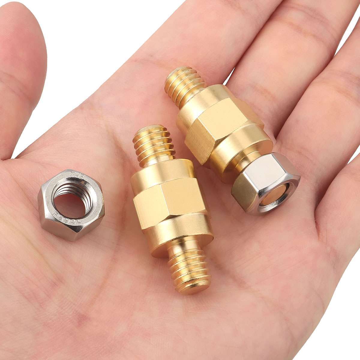 1 Pair 3/8″-16 Brass Side Post Battery Terminal Bolt Standard Extender Stud