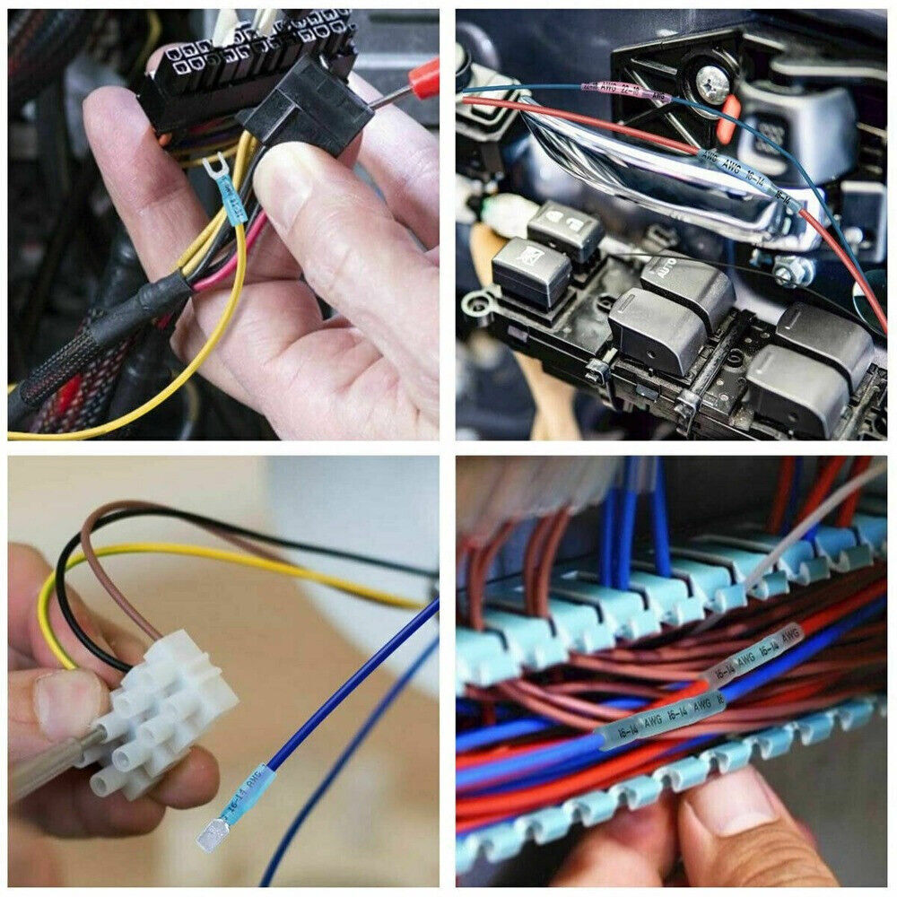 250Pcs Heat Shrink Wire Bullet Spade Wire Connectors Terminals Kit Waterproof