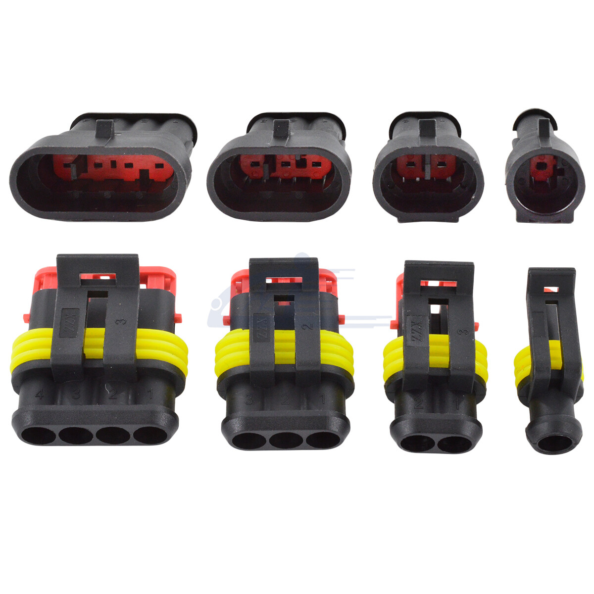 Waterproof Car Electrical Connector Terminals Auto Wire Plug 1 2 3 4 pin Box Set
