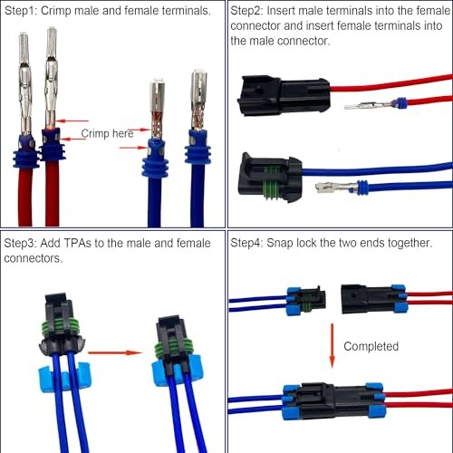 14-12 AWG 2 Pin Connector Weather Pack Connectors Kit 2 Wire 2pin/4kit/14-12AWG