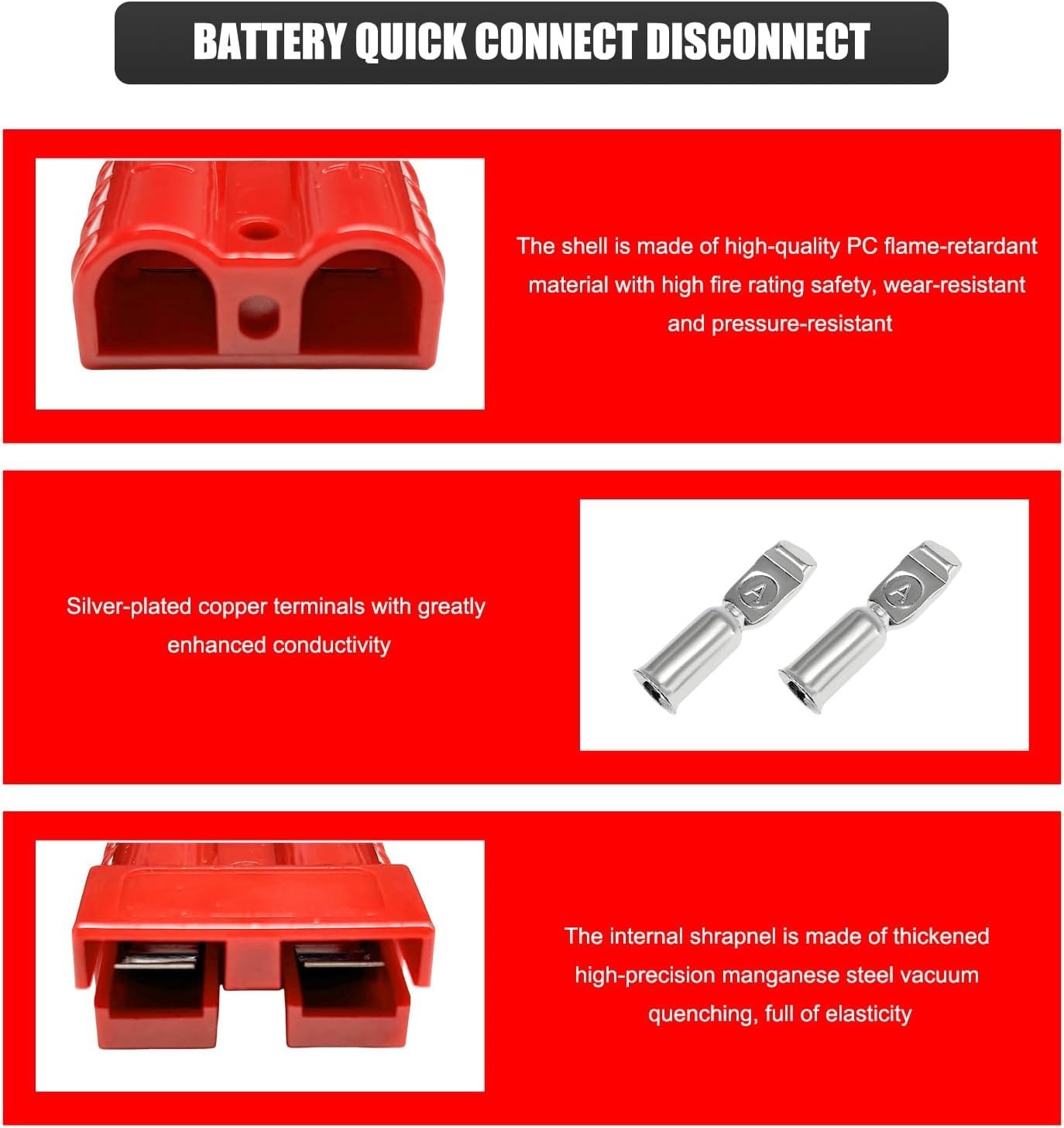 New Listing2 PCS 6-10 Gauge Wire Connectors, Waterproof 50A 600V Battery Quic…