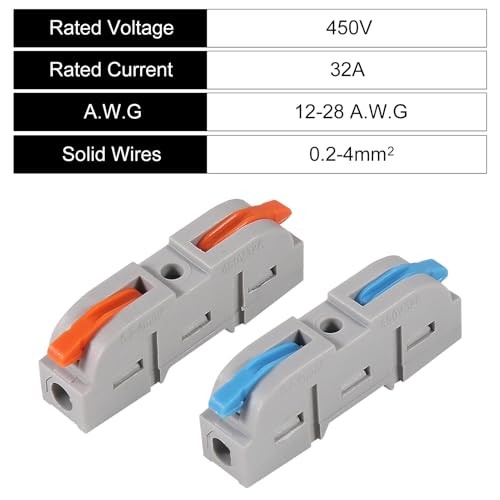 20Pcs Quick Connect Electrical Splicing Wire Connectors Kit Lever Wire 20pcs