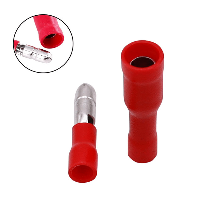 100X Insulated Crimp 22-16AWG Wire Splice Terminals Bullet Connector Male Female