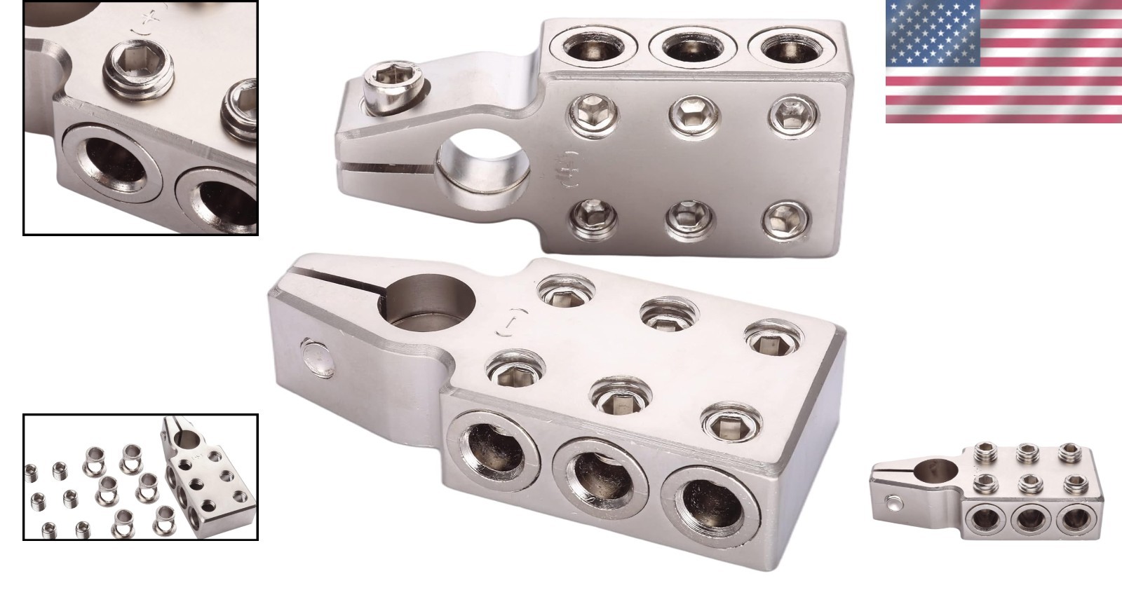 Vgate 6×1/0 Gauge AWG Lead-Acid Battery Terminals Clamp-Positive and Negative