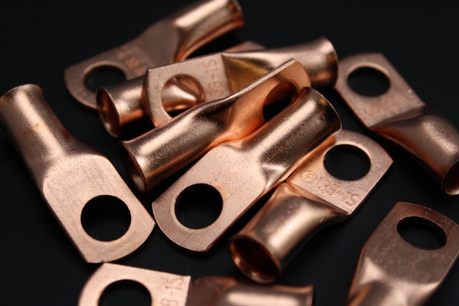 1 GAUGE COPPER 3/8 RING 25 PK CRIMP TERMINAL CONNECTOR AWG BATTERY LUG CUR138