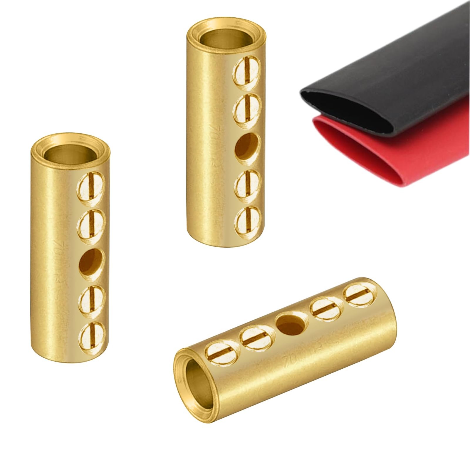 2 Gauge Wire Butt Connectors 6 PCS Brass Mechanical Butt Splice Connectors Kit 2