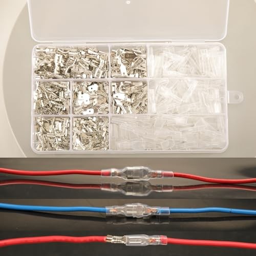 pcs 2.8mm 4.8mm 6.3mm Male and Female Spade Connectors Kit with Insulating 540