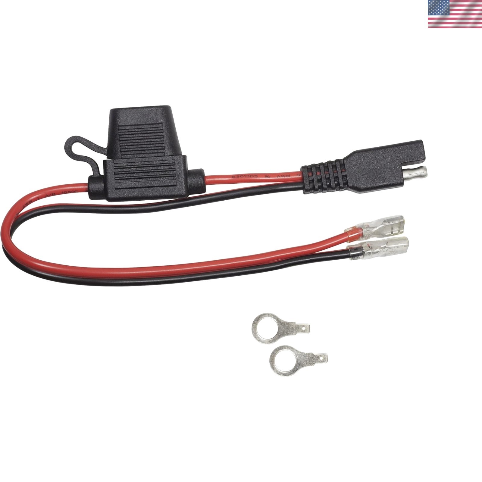 Battery Terminal Connector SAE to Spade 1 Foot for 12V Power Systems