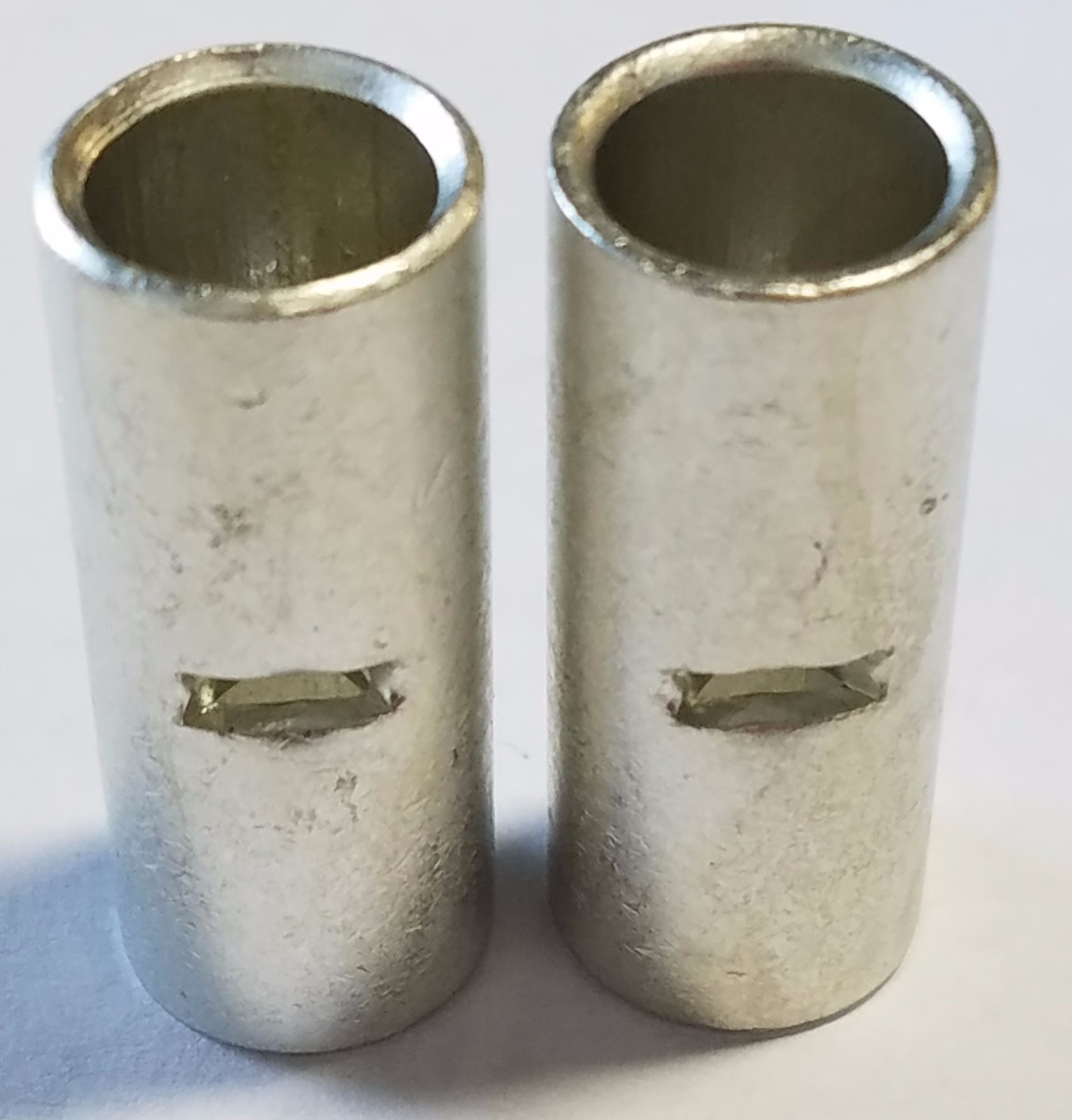 2 GAUGE TINNED COPPER BUTT CONNECTOR 2 PK CRIMP TERMINAL AWG BATTERY SPLICE