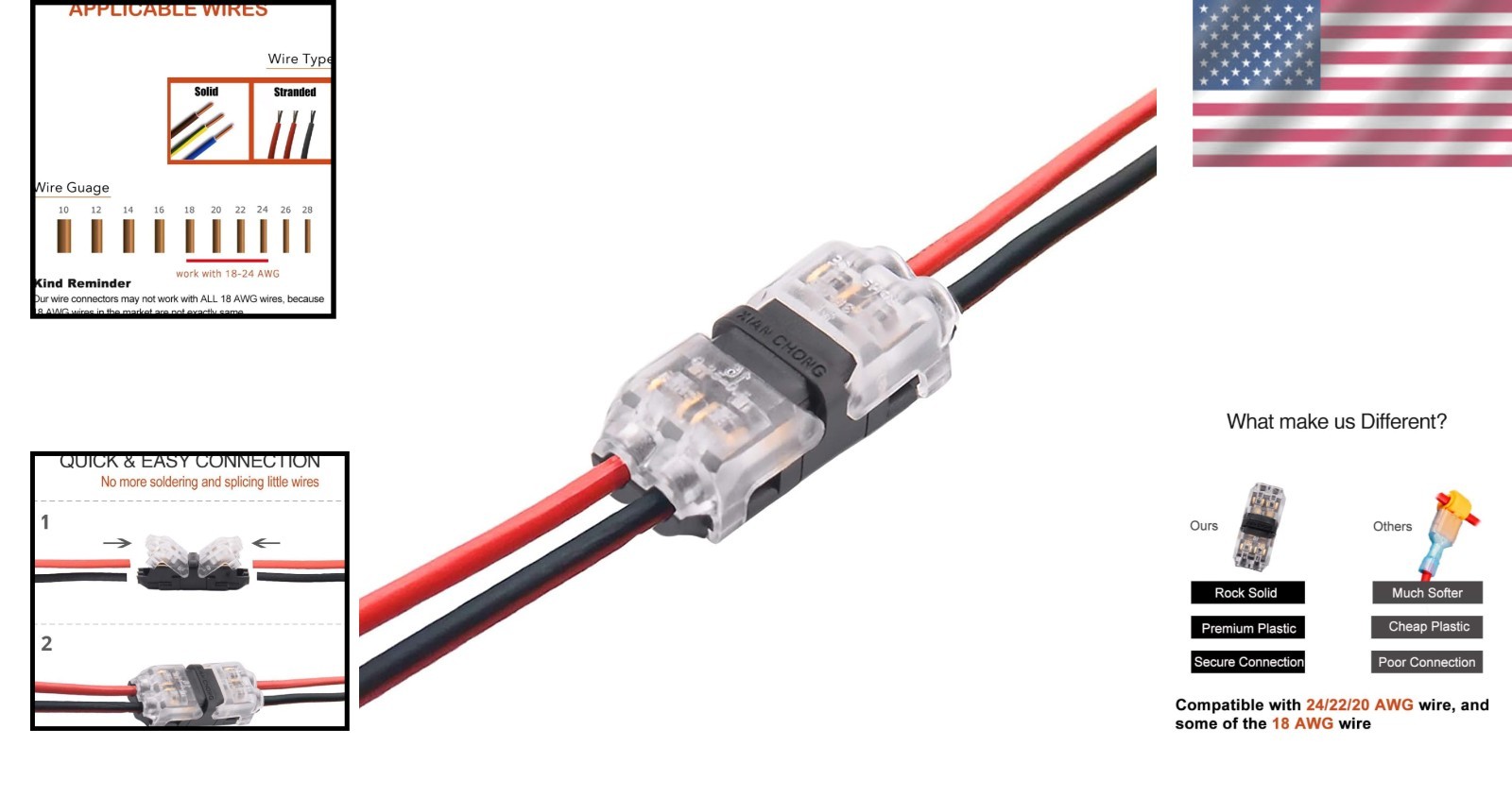 Low Voltage Wire Splicer Connectors – 12 Pcs Compact and Flame Retardant Design