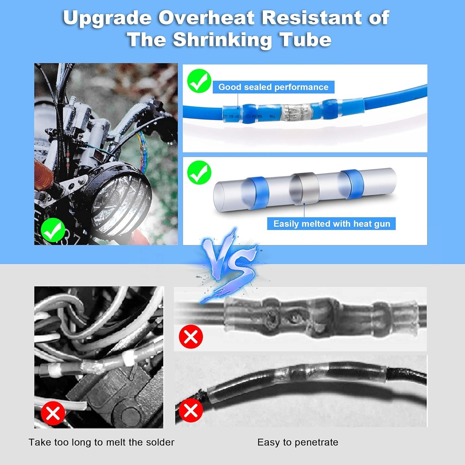 Heat Shrink Wire Connectors, 330PCS Insulated Butt Splice for Electrical Repairs