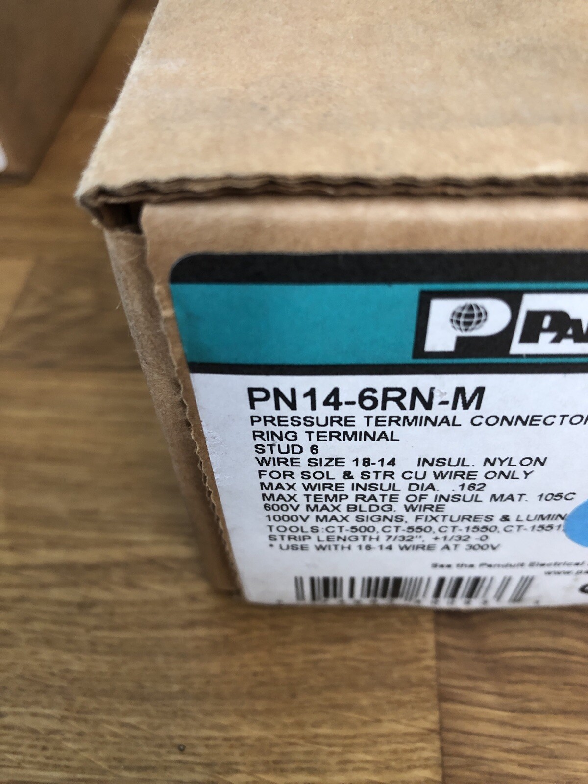 Qty 100 PN14-6RN-M Ring Terminal Connector 6 Stud Circular 14-16 AWG Crimp