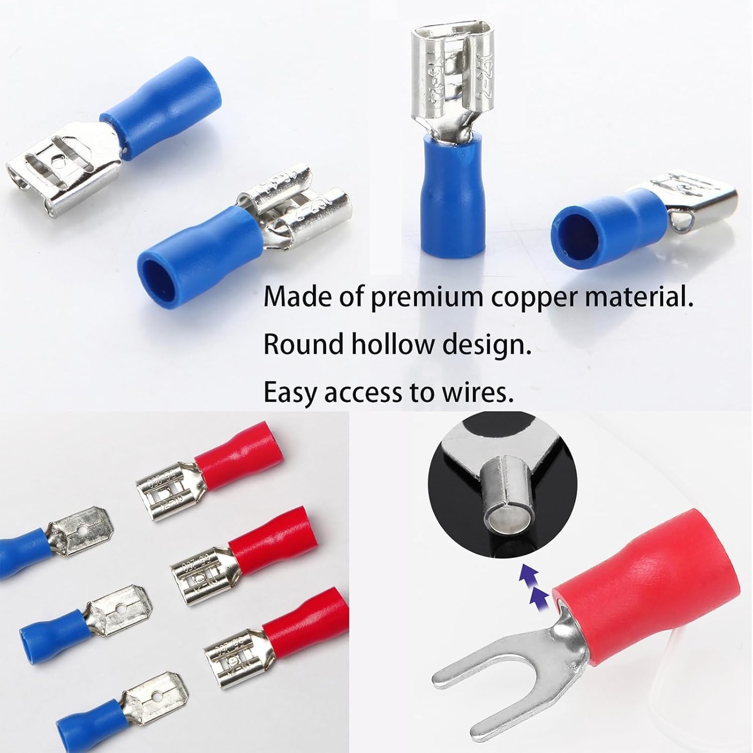 1200PCS Assorted Insulated Electrical Wire Terminals Crimp Connectors Spade Kit
