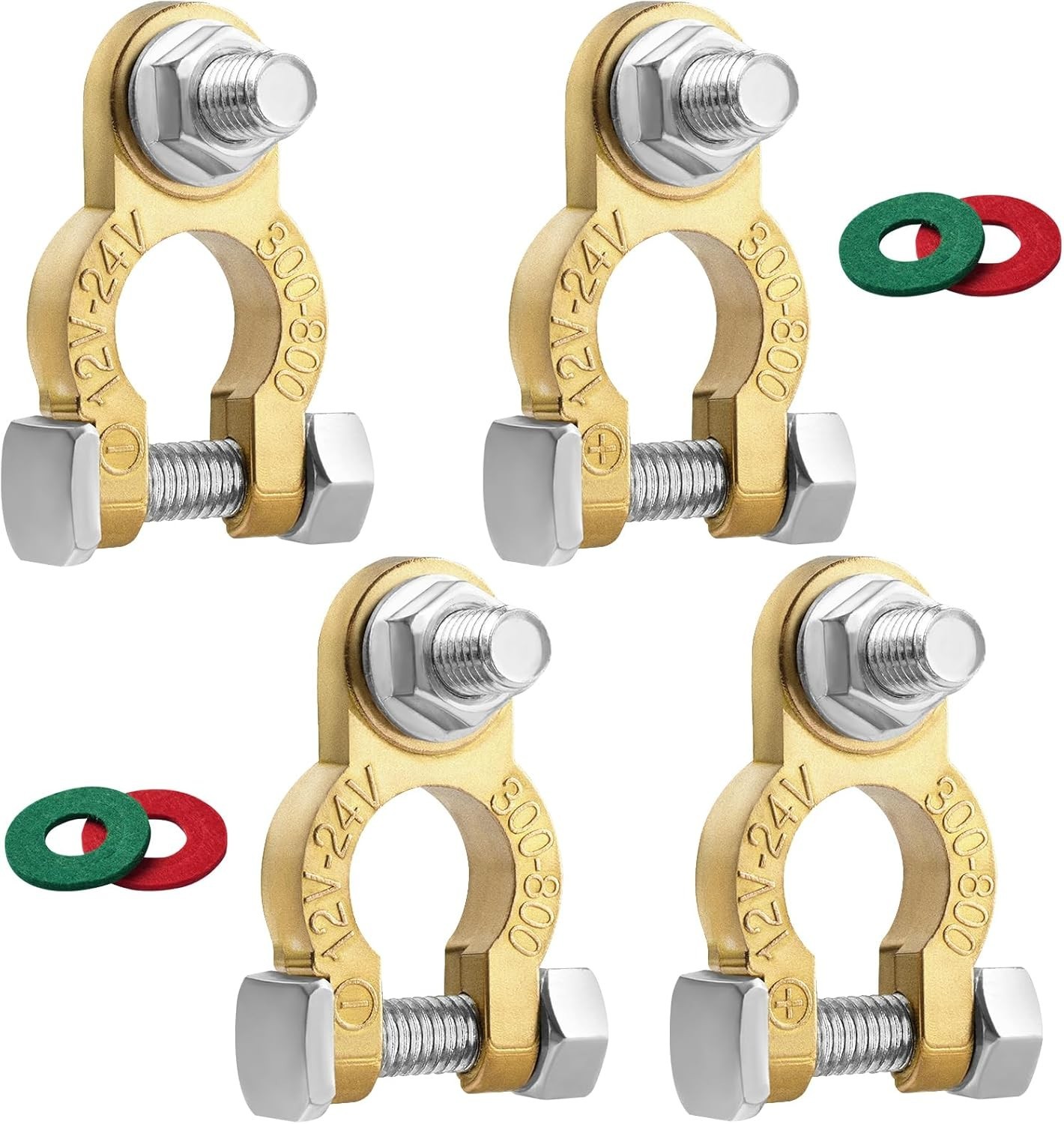 Pair Battery Terminal Connector Heavy Duty Cable End Connector for Car Van