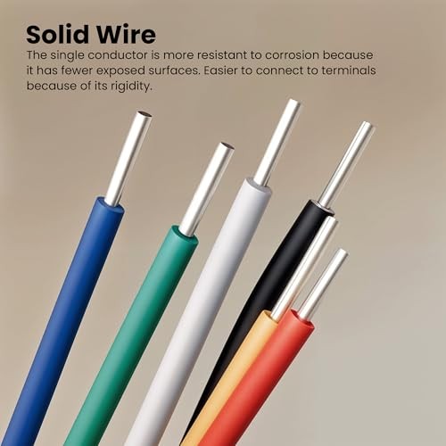22 AWG Solid Core Hookup Wire 25ft – 22 Gauge, 6 25FT Solid Core + Heat Shrink