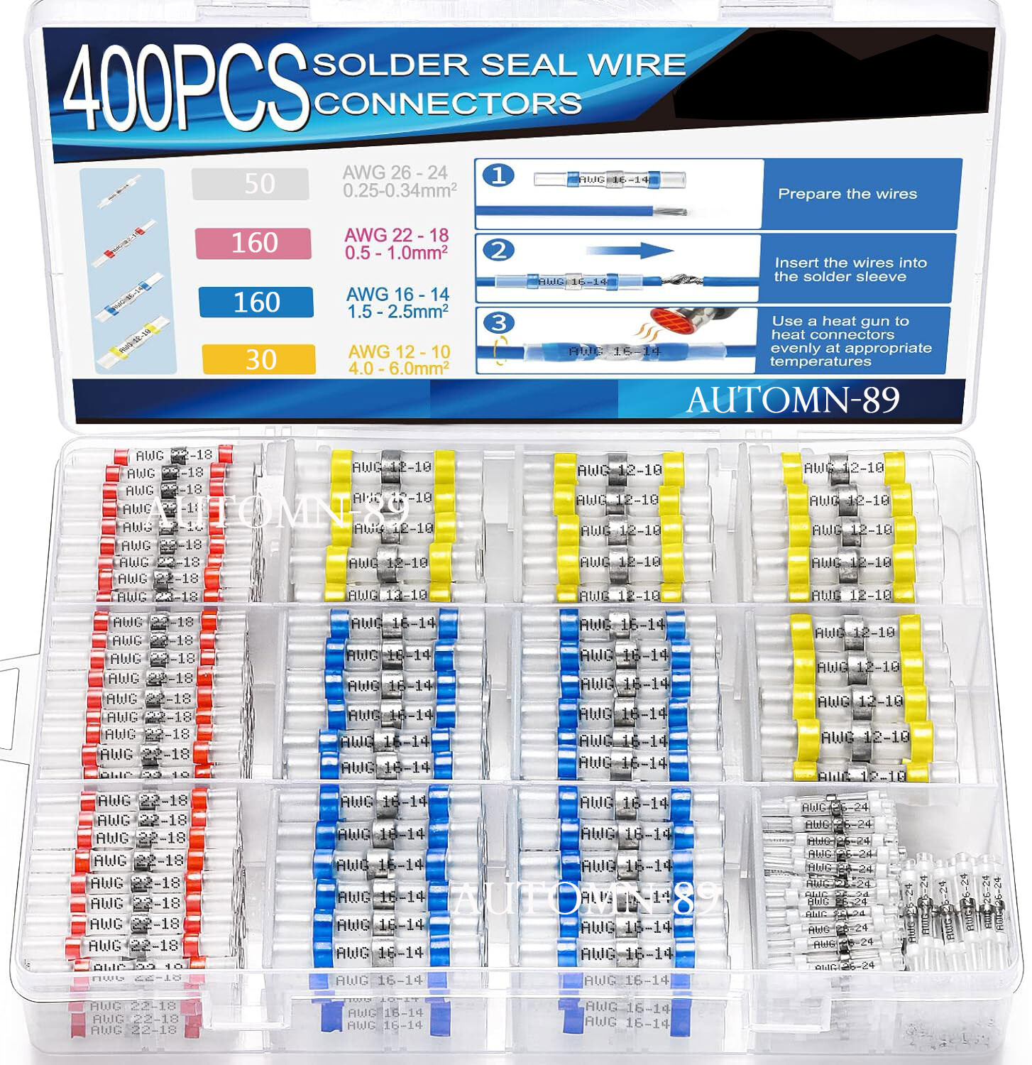 100/500 Waterproof Solder Stick Seal Sleeve Heat Shrink Butt Wire Connectors Kit