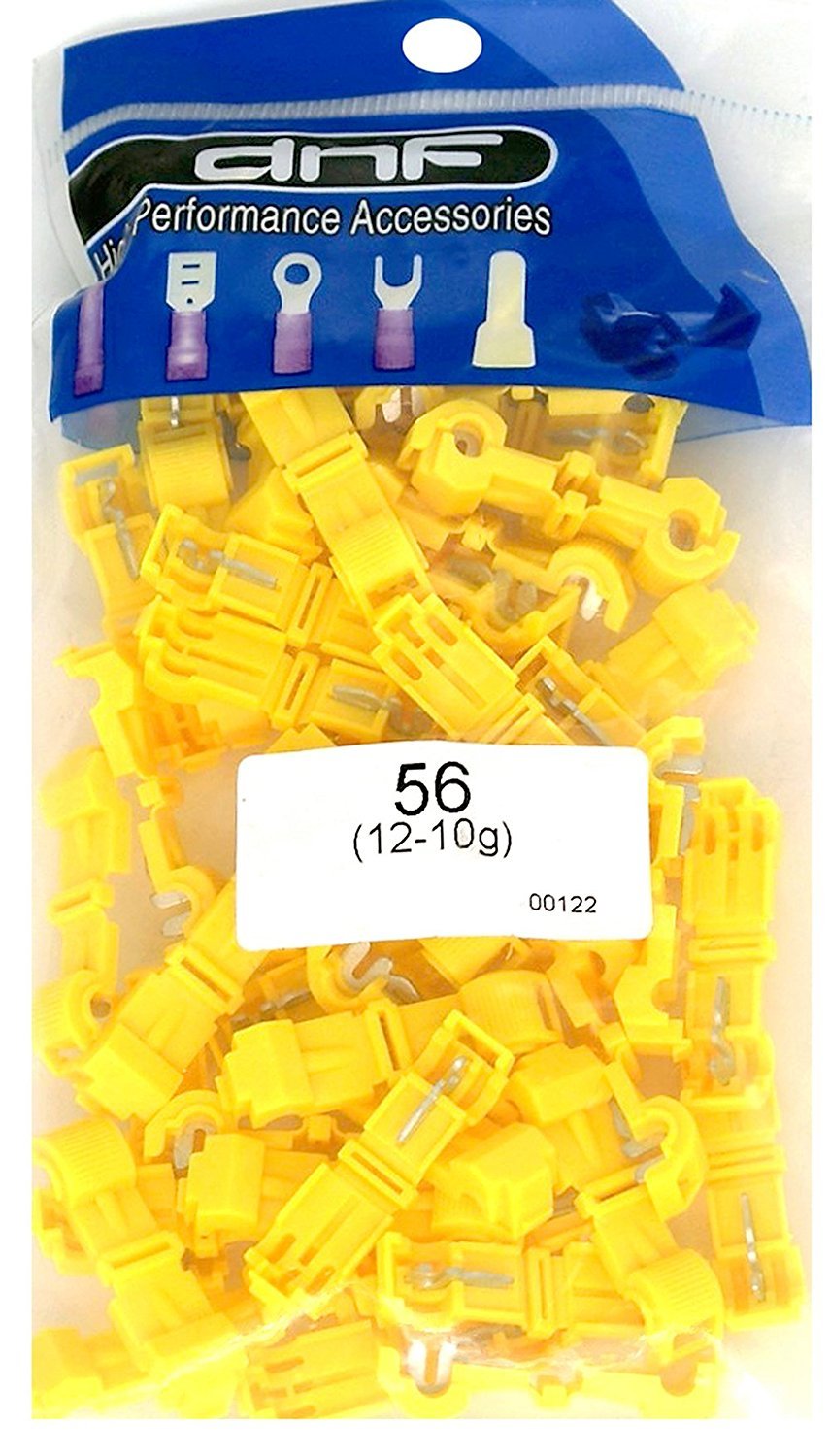 50 PACK YELLOW 12-10 GAUGE T-TAPS QUICK SPLICE ELECTRICAL TERMINALS WIRING