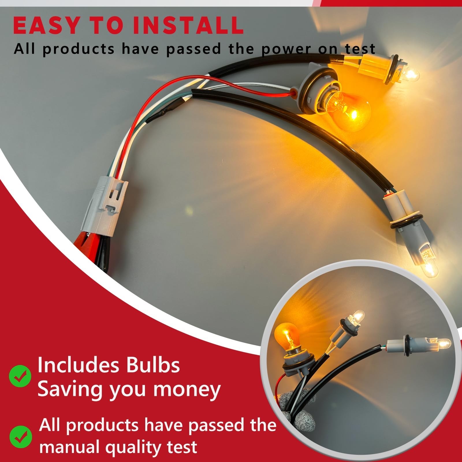 Headlight Lamp Wire Harness, Turn Signal Light Socket Compatible with Lexus
