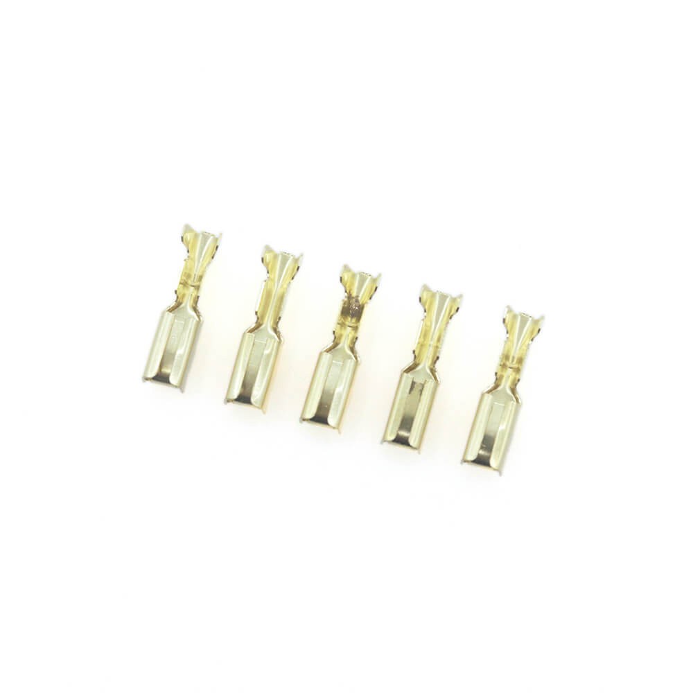 100PCS Female 2.8mm Spade Terminals Brass Crimp Wire Connectors Non-insulated US