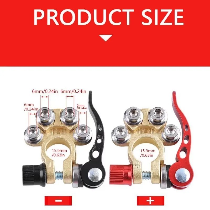 12V/24V Car Battery Terminals Quick Disconnect Connector Cable Clamp