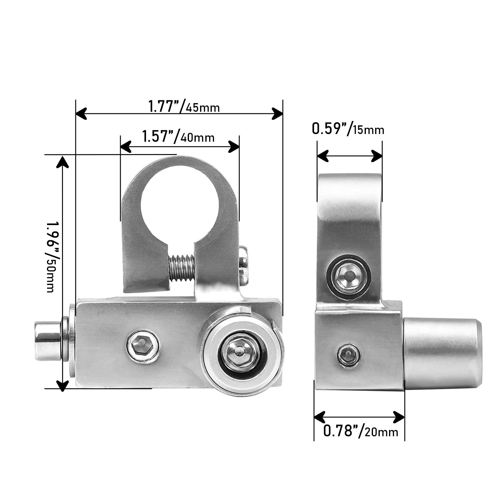 Solid Brass Battery Terminals with Adaptor Collars, 1/0-4 & 4-8 Gauge Outputs, T
