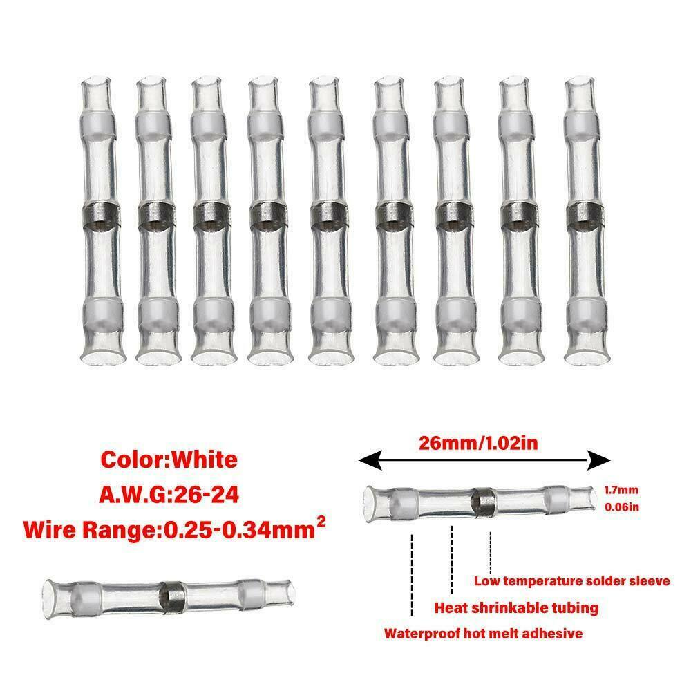 350pcs Waterproof Solder Seal Sleeve Heat Shrink Butt Wire Connectors Terminals