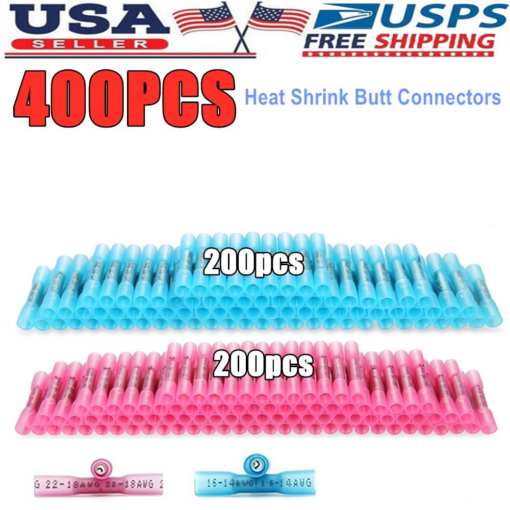 600/200 Heat Shrink Butt Connectors Waterproof Electrical Wire Splice for Marine